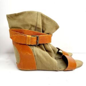 80%20 Molly open toe leather strap booties  8.5